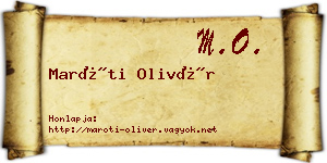 Maróti Olivér névjegykártya